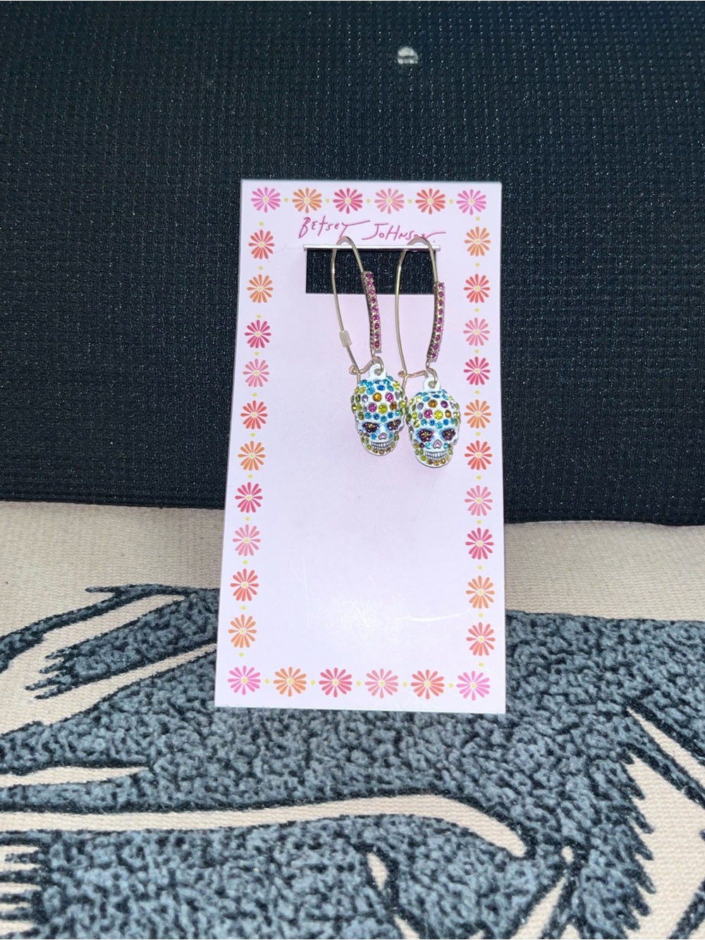 ✨BNIB! Betsey Johnson Halloween Sugar Skull Hanging Earrings!✨